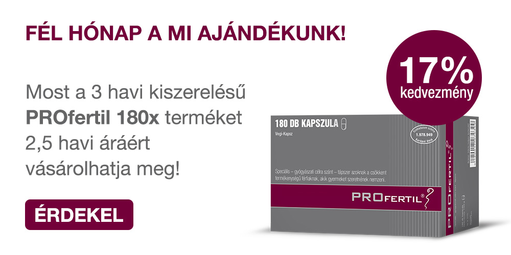 PROfertil 180 akció a férfi termékenység támogatásáért