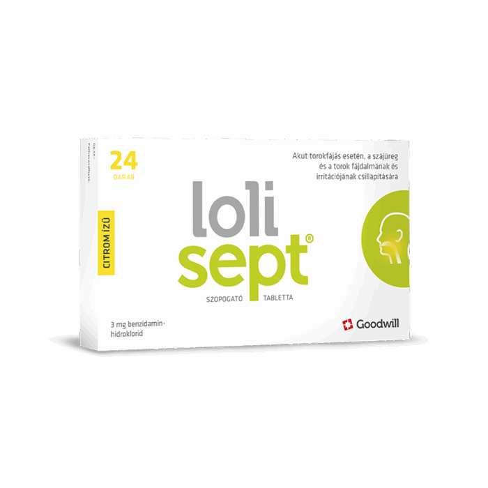 Lolisept szopogatótabletta torokfájás kezelésére