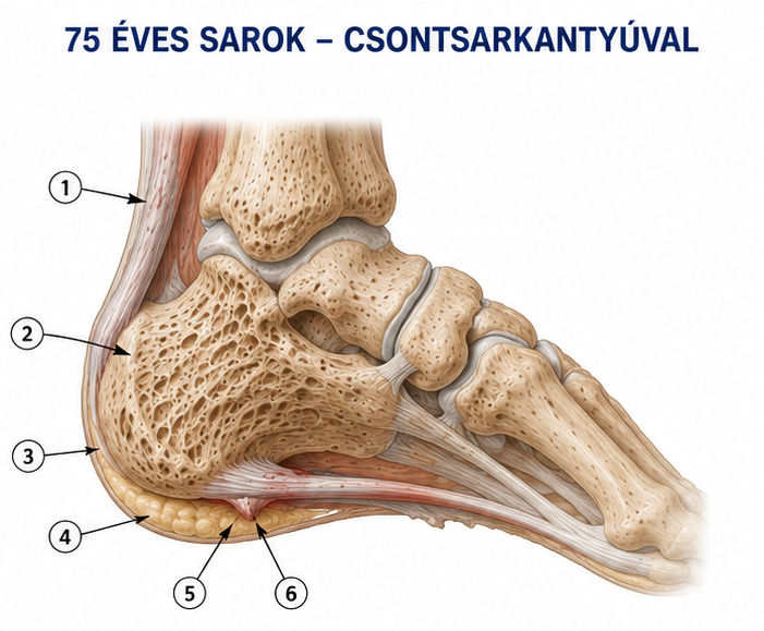 Idős sarok sarkantyúval