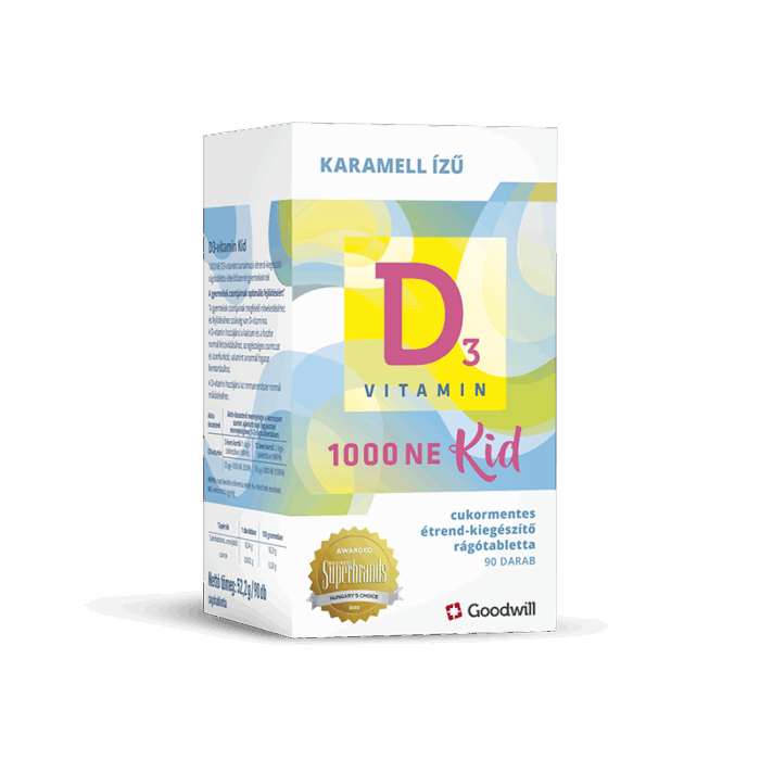 D3-Vitamin 1000NE Kid rágótabletta gyermekeknek 90x