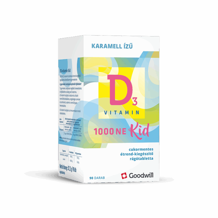 D3-Vitamin 1000NE Kid rágótabletta gyermekeknek 90x