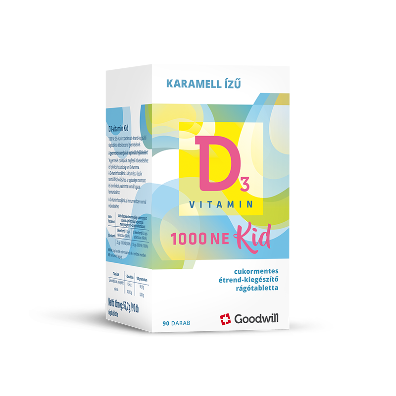 D3-Vitamin 1000NE Kid rágótabletta gyermekeknek 90x