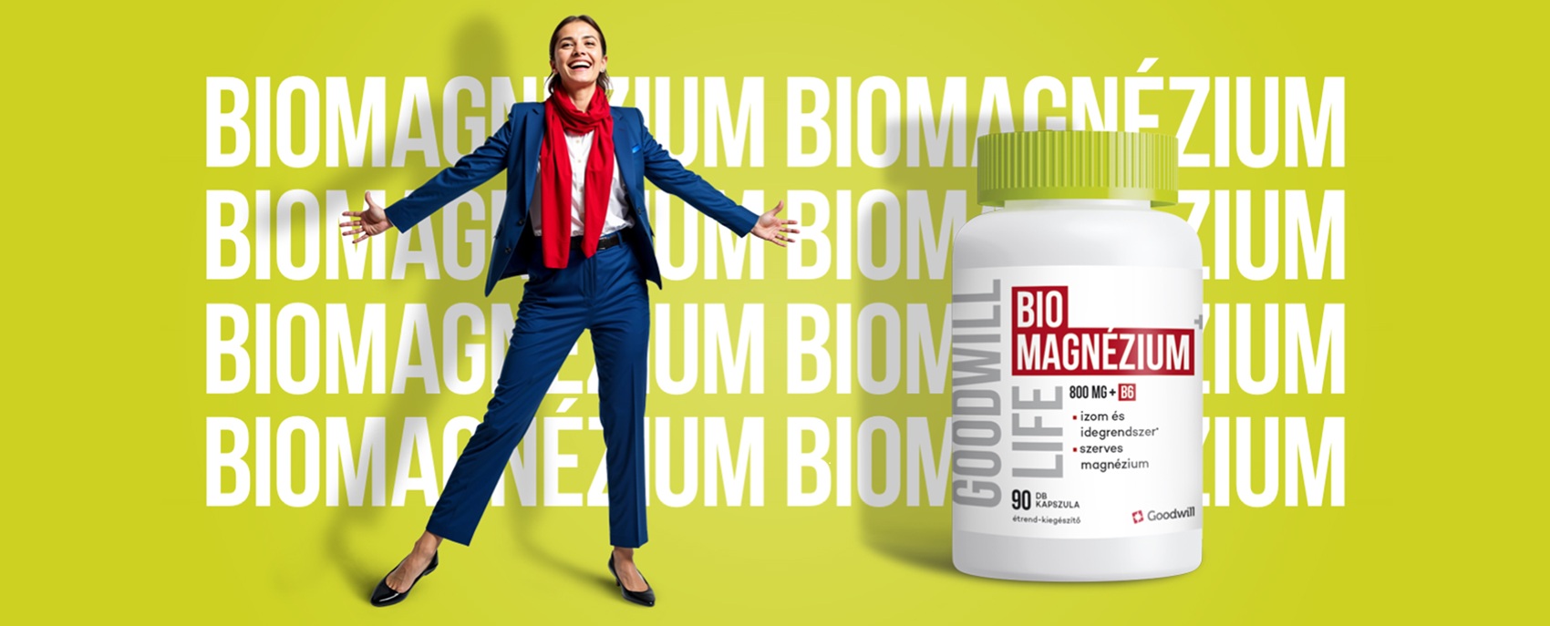 Goodwill Life Biomagnézium+B6 90x - szerves magnézium+b6