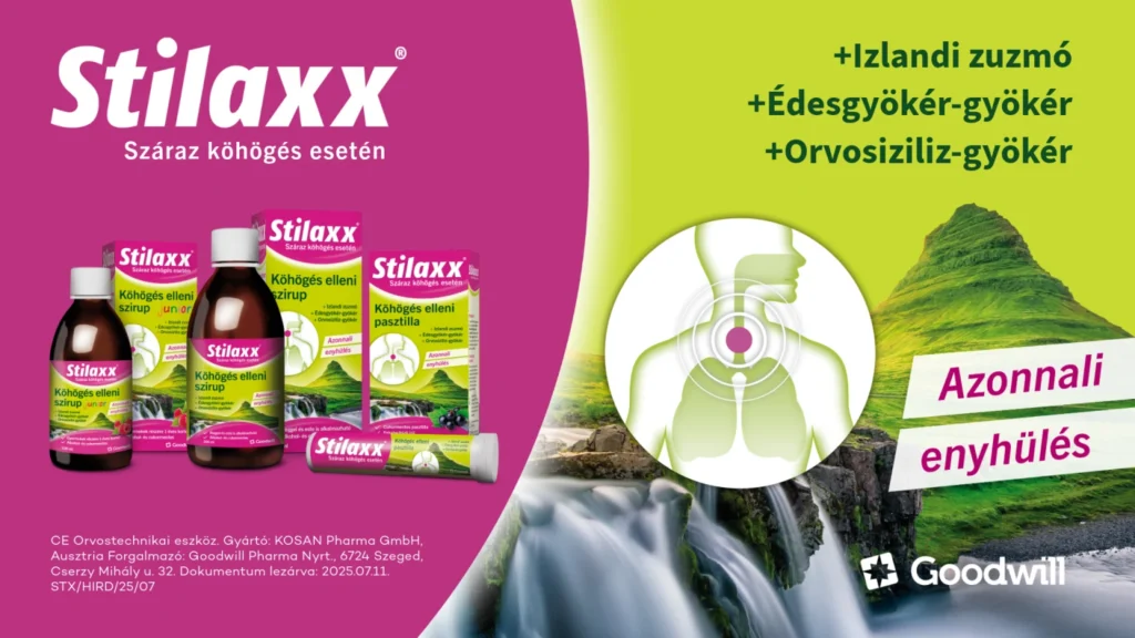 Stilaxx száraz köhögés esetén, izlandi zuzmó, édesgyökér kivonat, orvosi ziliz gyökér