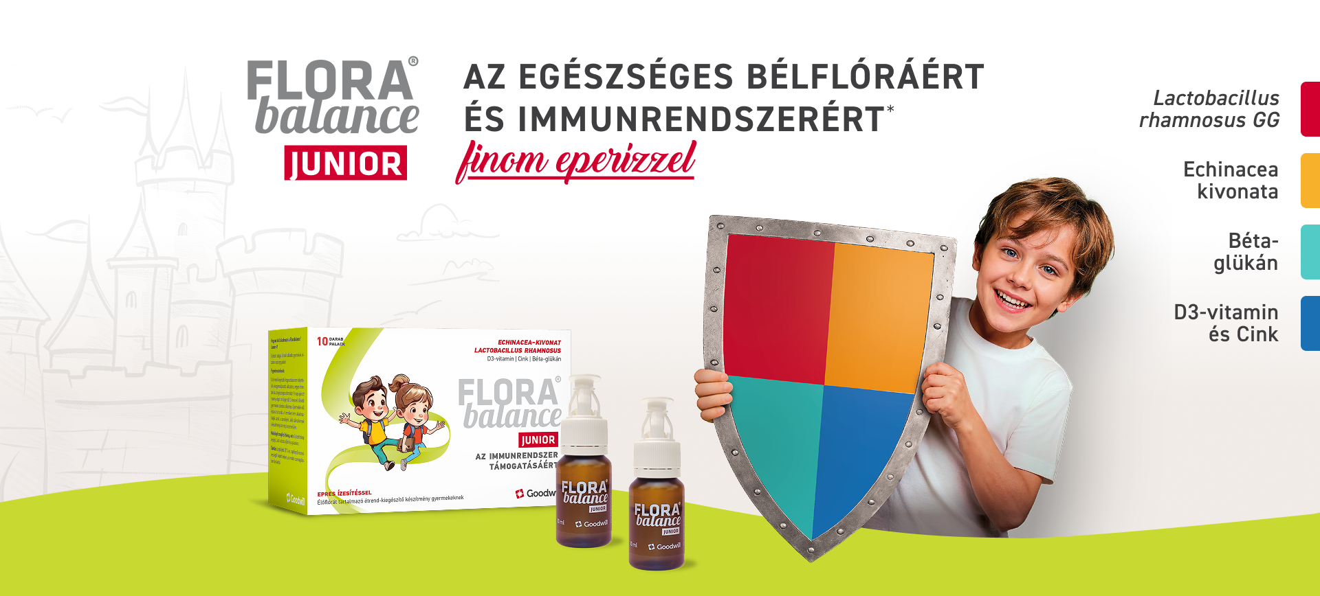 Florabalance Junior Echinacea-kivonattal - bélflóra helyreállító gyerekeknek