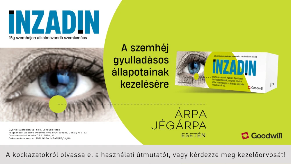 Inzadin - a szemhéj gyulladásos állapotainak kezelésére, árpa, jégárpa esetén