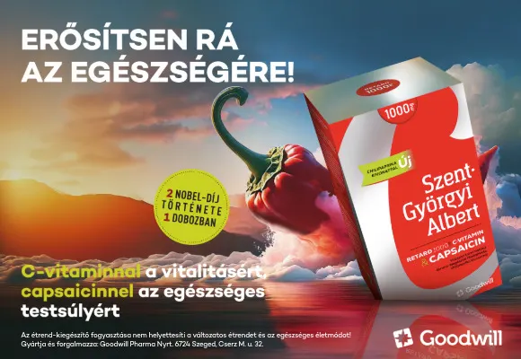 Szent-Györgyi Albert C-vitamin és kapszaicin - Erősítsen rá az egészségére - zsírégető és étvágycsökkentő hatás, antioxidáns védelem a szabadgyökök ellen